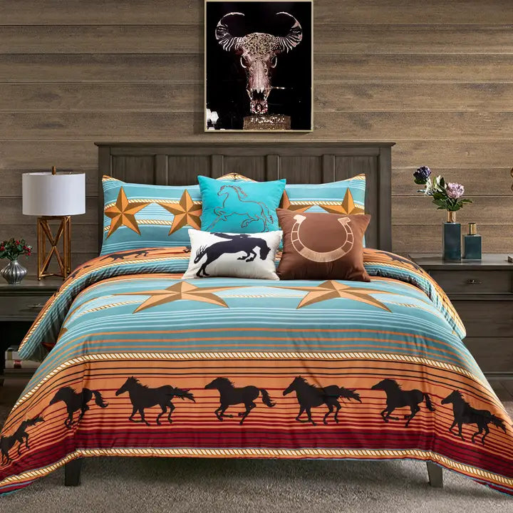 Running Horses 6pc Comforter Set