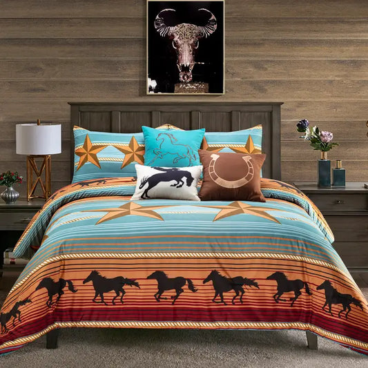 Running Horses 6pc Comforter Set