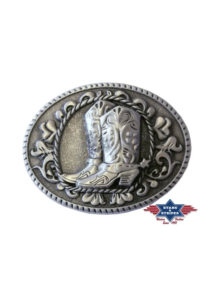 Western Belt Buckle with Boot Design