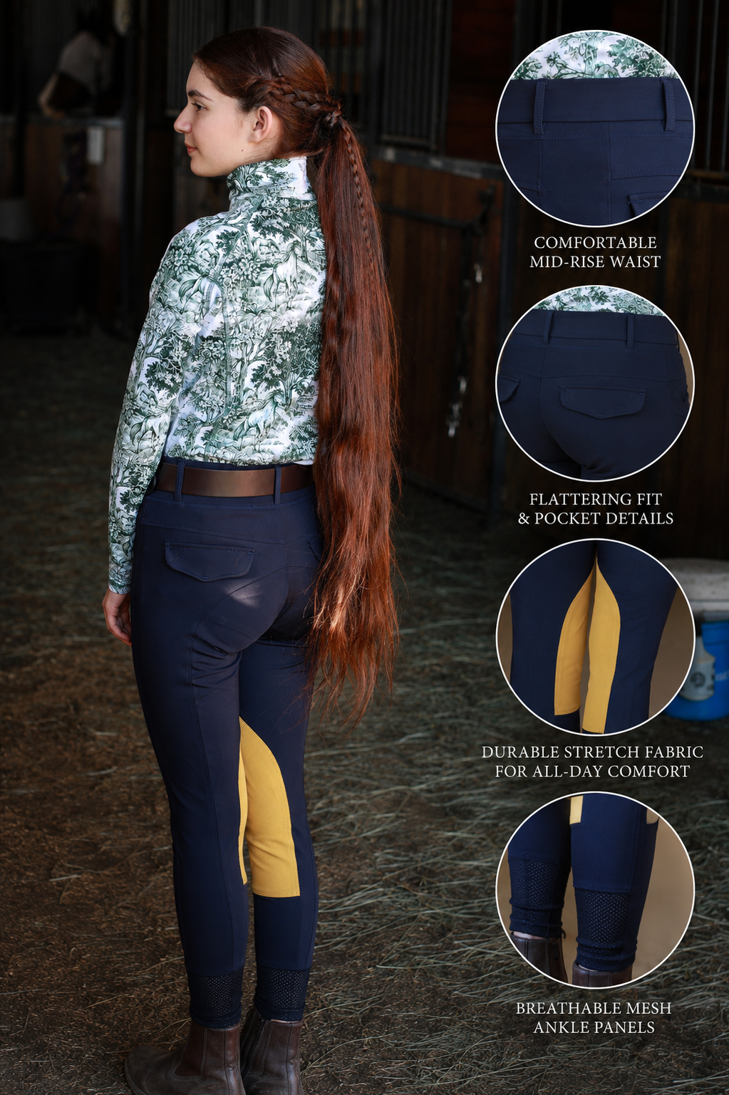 Blue Ribbon Riders - Navy Blue Children's Riding Pants