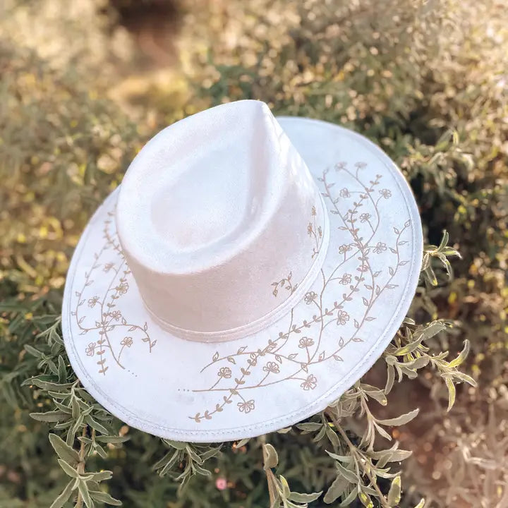 Boho Style Fedora Hat "Wildflowers"