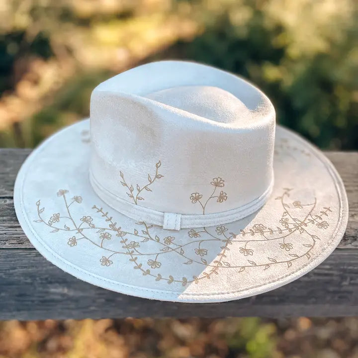 Boho Style Fedora Hat "Wildflowers"