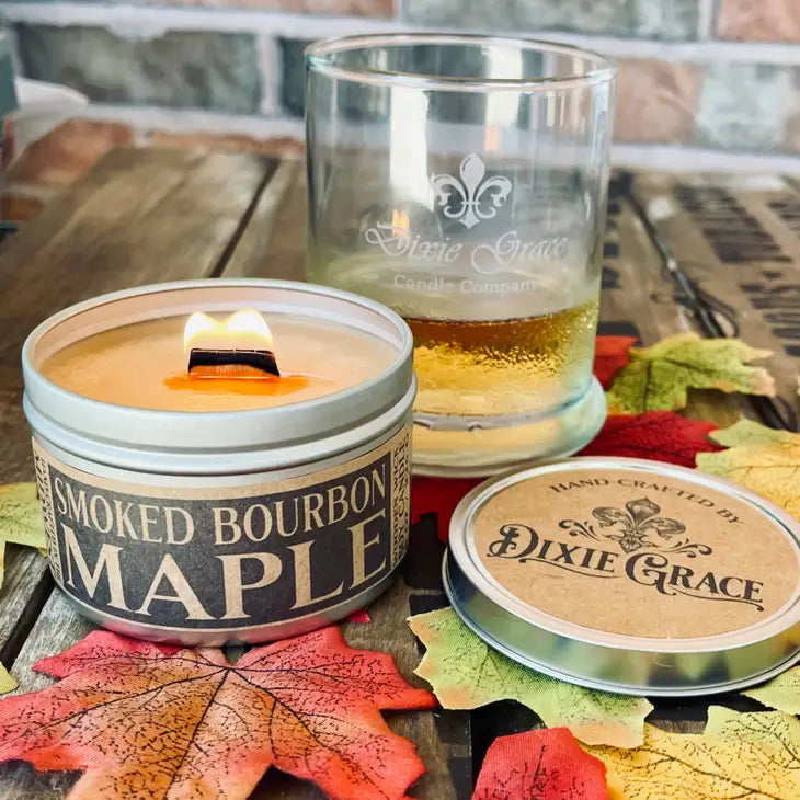 Smoked Bourbon Maple - Wooden Wick Candle - Pure Soy Wax