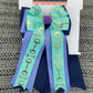 Horse Show Bows - Aqua Bits on Periwinkle and Navy