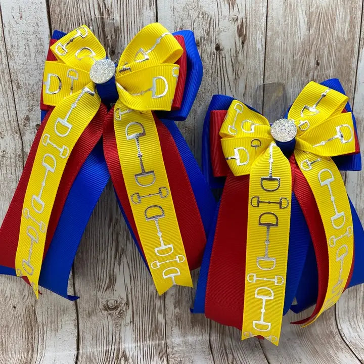 Horse Show Bows - Champion Colors with Bits Ribbon