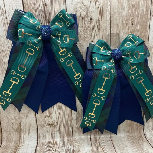 Horse Show Bows - Tartan Plaid, Hunter Green Classic