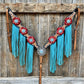 Buckstitch One Ear Headstall & Breastcollar Set -Red Flowers