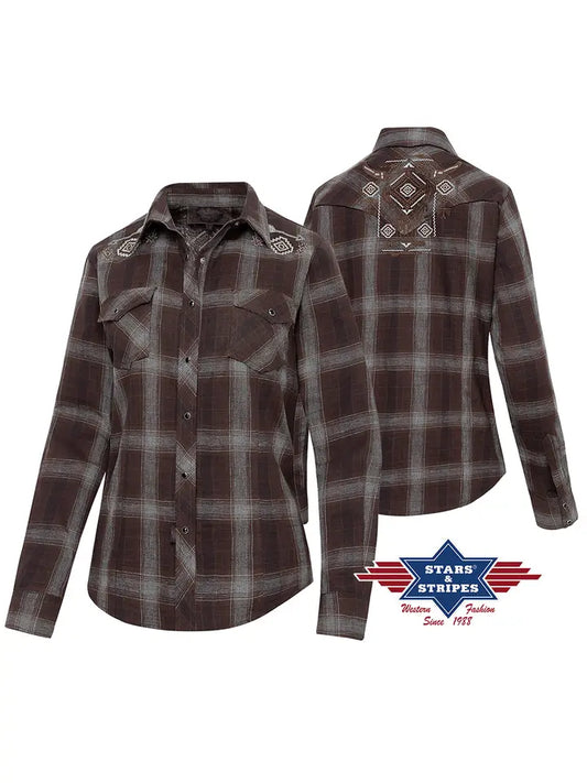 Checkered Western Blouse - Cate