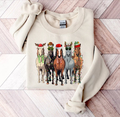 Holiday Herd Christmas Horse Sweatshirt – Equestrian Crewneck