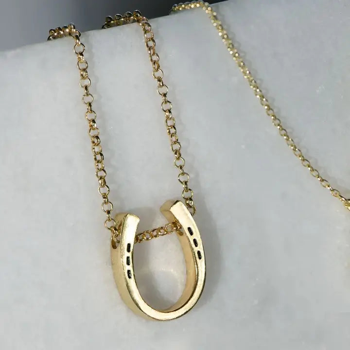 Classique Horseshoe & Chain Necklace Gold