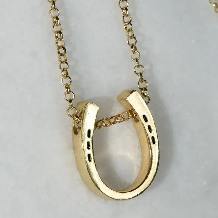 Classique Horseshoe & Chain Necklace Gold