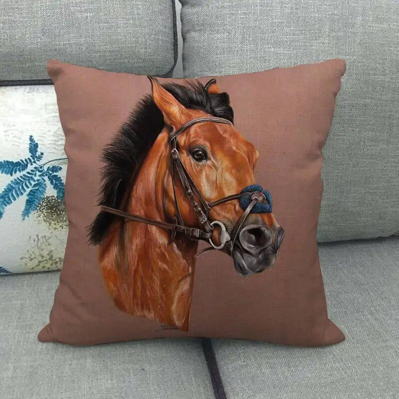 Horse Design Pillow Cover