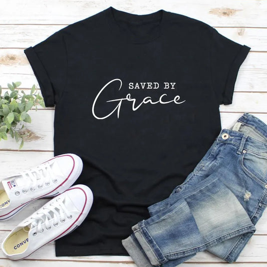 Saved By Grace - Women's 100% Cotton T-shirt