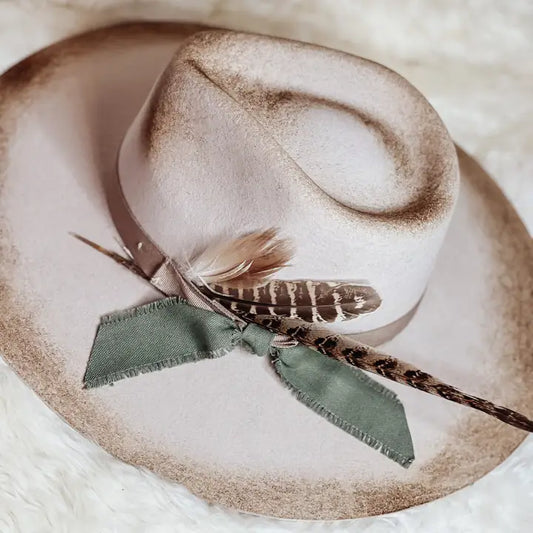 Custom Charlie 1 Horse Hat Boho Western Forest Green