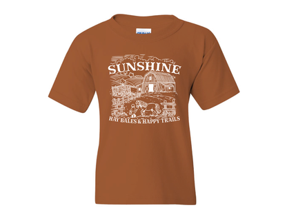 Sunshine, Hay Bales and Happy Trails Kids Tee