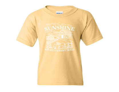 Sunshine, Hay Bales and Happy Trails Kids Tee