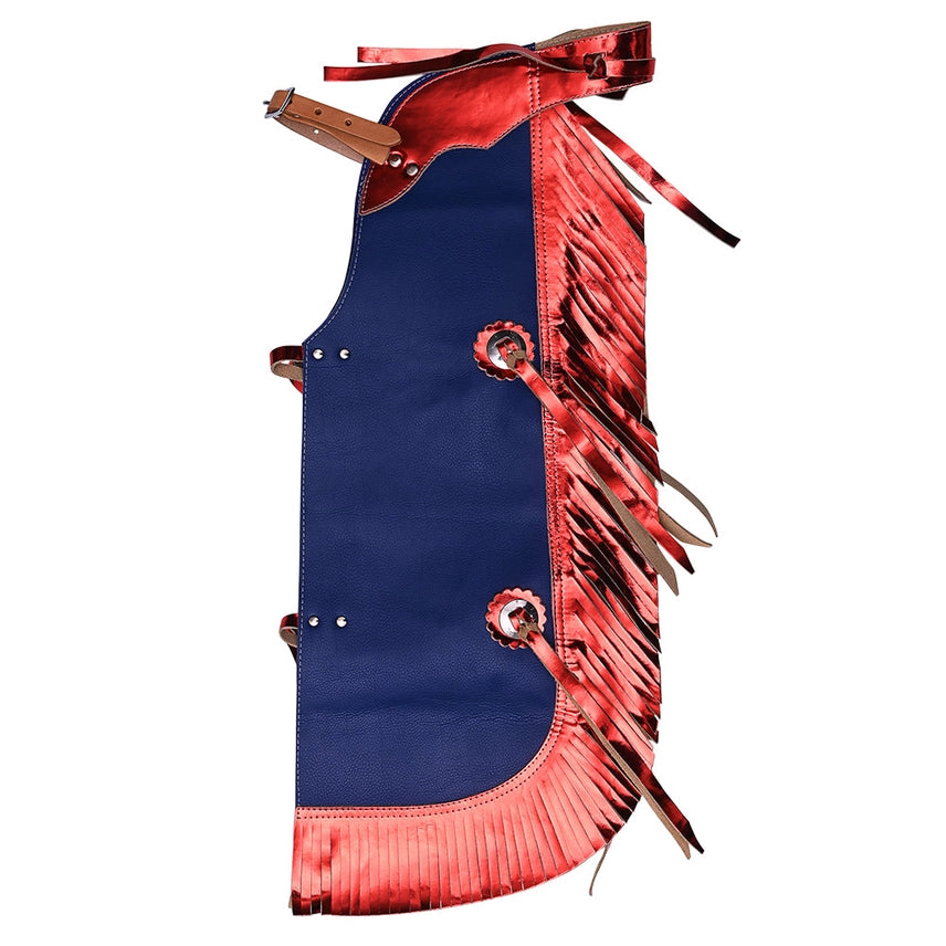 Hilason Western Pro Rodeo Bull Riding Chaps Leather Youth Kids