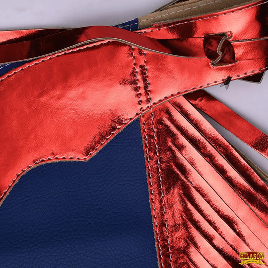 Hilason Western Pro Rodeo Bull Riding Chaps Leather Youth Kids