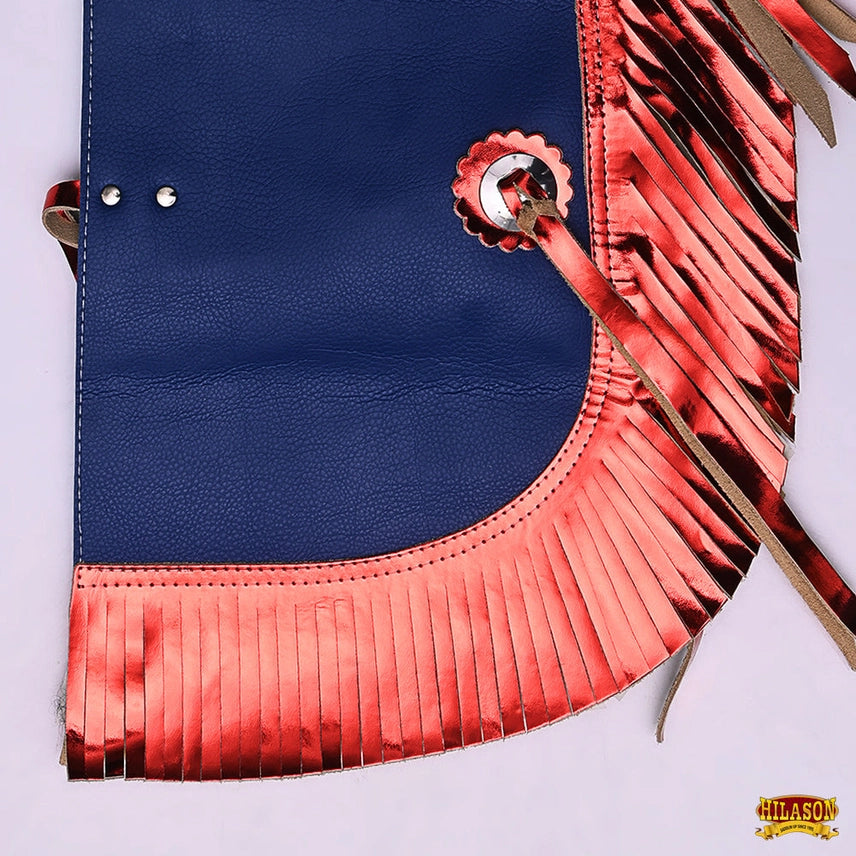Hilason Western Pro Rodeo Bull Riding Chaps Leather Youth Kids