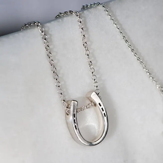 Classique Horseshoe & Chain Necklace Silver