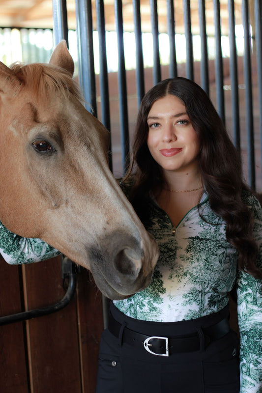 The Manor Ride - Green Equestrian Toile Riding Shirt