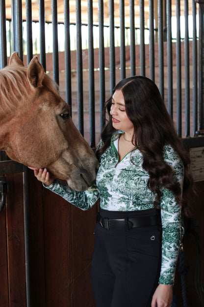 The Manor Ride - Green Equestrian Toile Riding Shirt