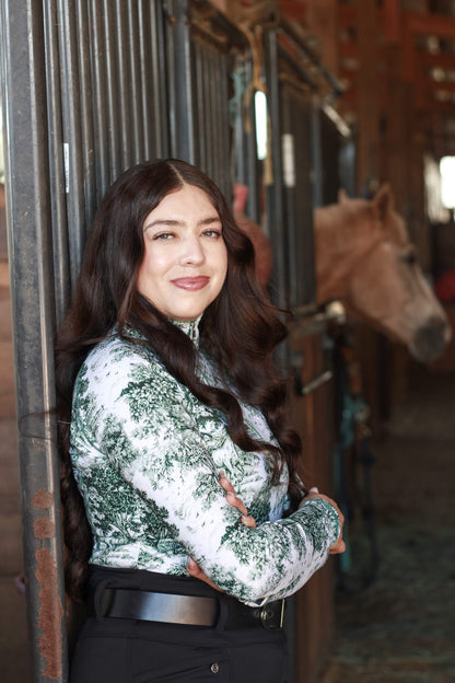 The Manor Ride - Green Equestrian Toile Riding Shirt