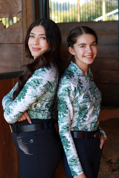 The Manor Ride - Green Equestrian Toile Riding Shirt