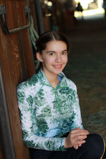 The Manor Ride - Green Equestrian Toile Riding Shirt