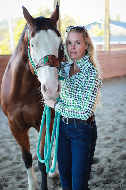 Huntress Houndstooth Equestrian Riding Shirt