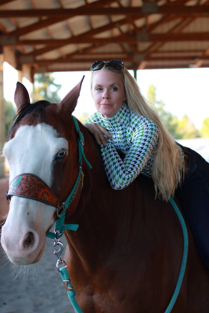 Huntress Houndstooth Equestrian Riding Shirt
