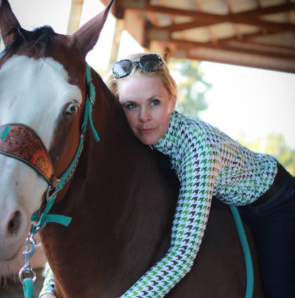 Huntress Houndstooth Equestrian Riding Shirt