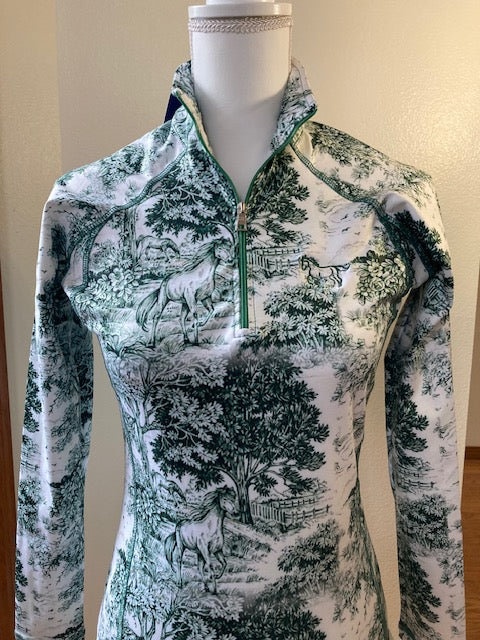 The Manor Ride - Green Equestrian Toile Riding Shirt