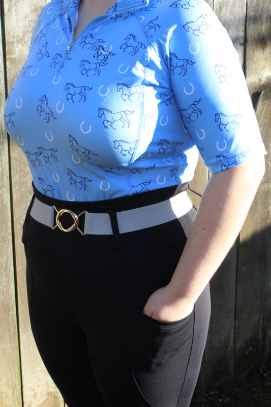 Lucky Stride - Sky Blue Riding Shirt Adult