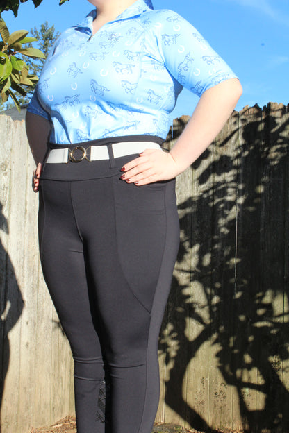 Lucky Stride - Sky Blue Riding Shirt Adult