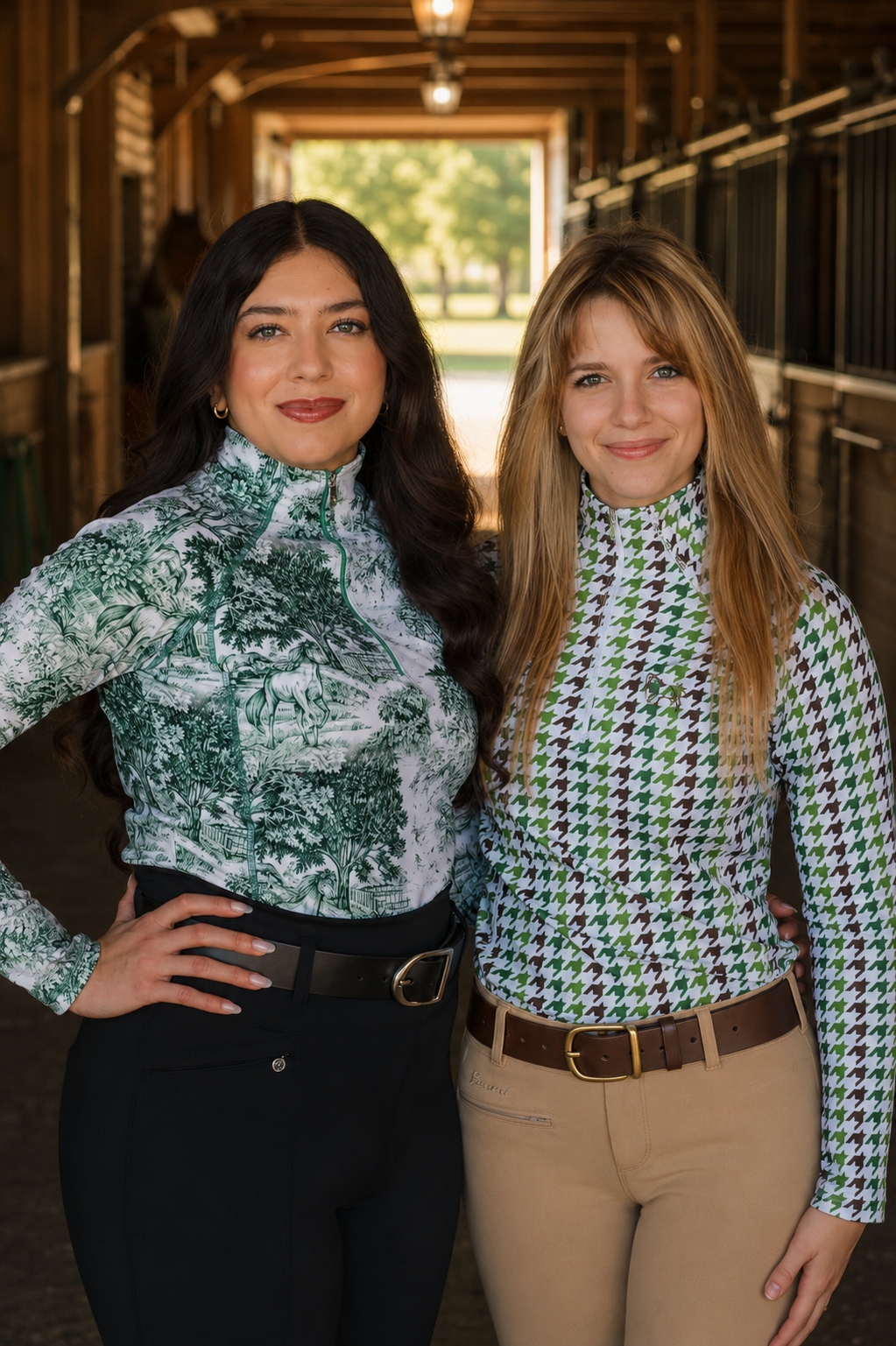 The Manor Ride - Green Equestrian Toile Riding Shirt