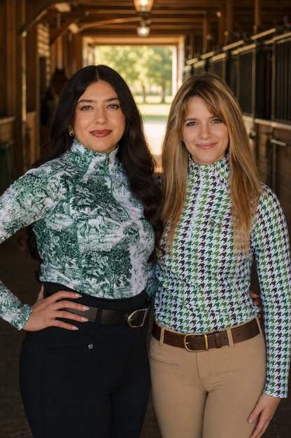 The Manor Ride - Green Equestrian Toile Riding Shirt