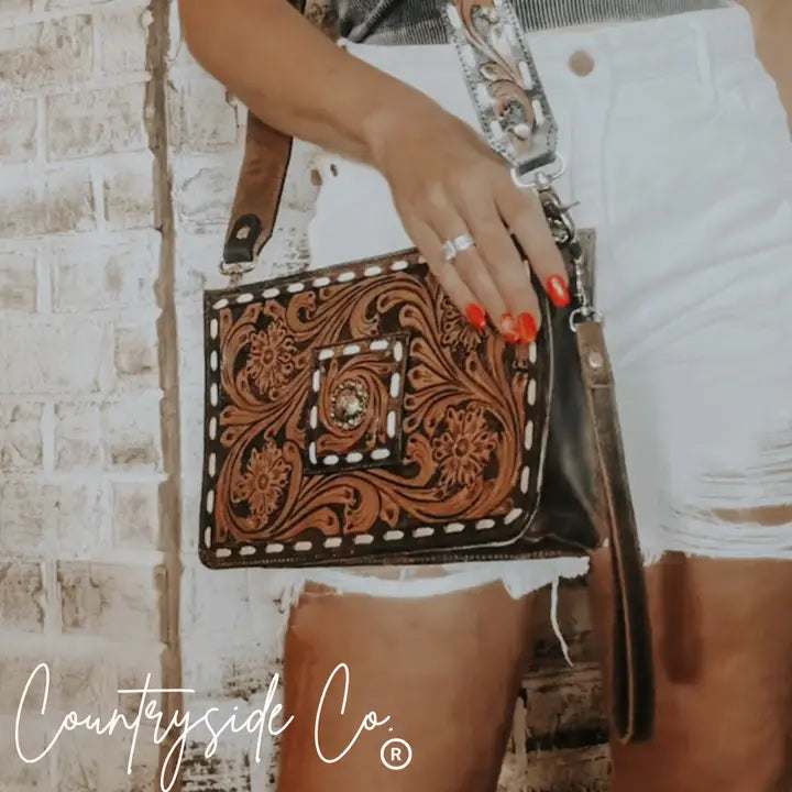Legacy Tooled Leather Handbag Purse New Style
