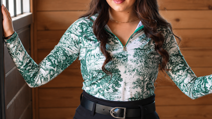 The Manor Ride - Green Equestrian Toile Riding Shirt