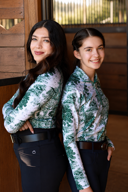 The Manor Ride - Green Equestrian Toile Riding Shirt