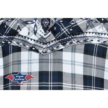 Pasadena Short Sleeve Women's Western Shirt - Blue Checkers