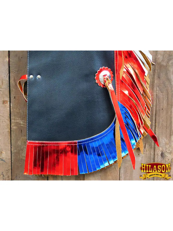 Pro Rodeo Bull Riding Chaps Us Flag Western Faux Leather Kids – Legacy ...