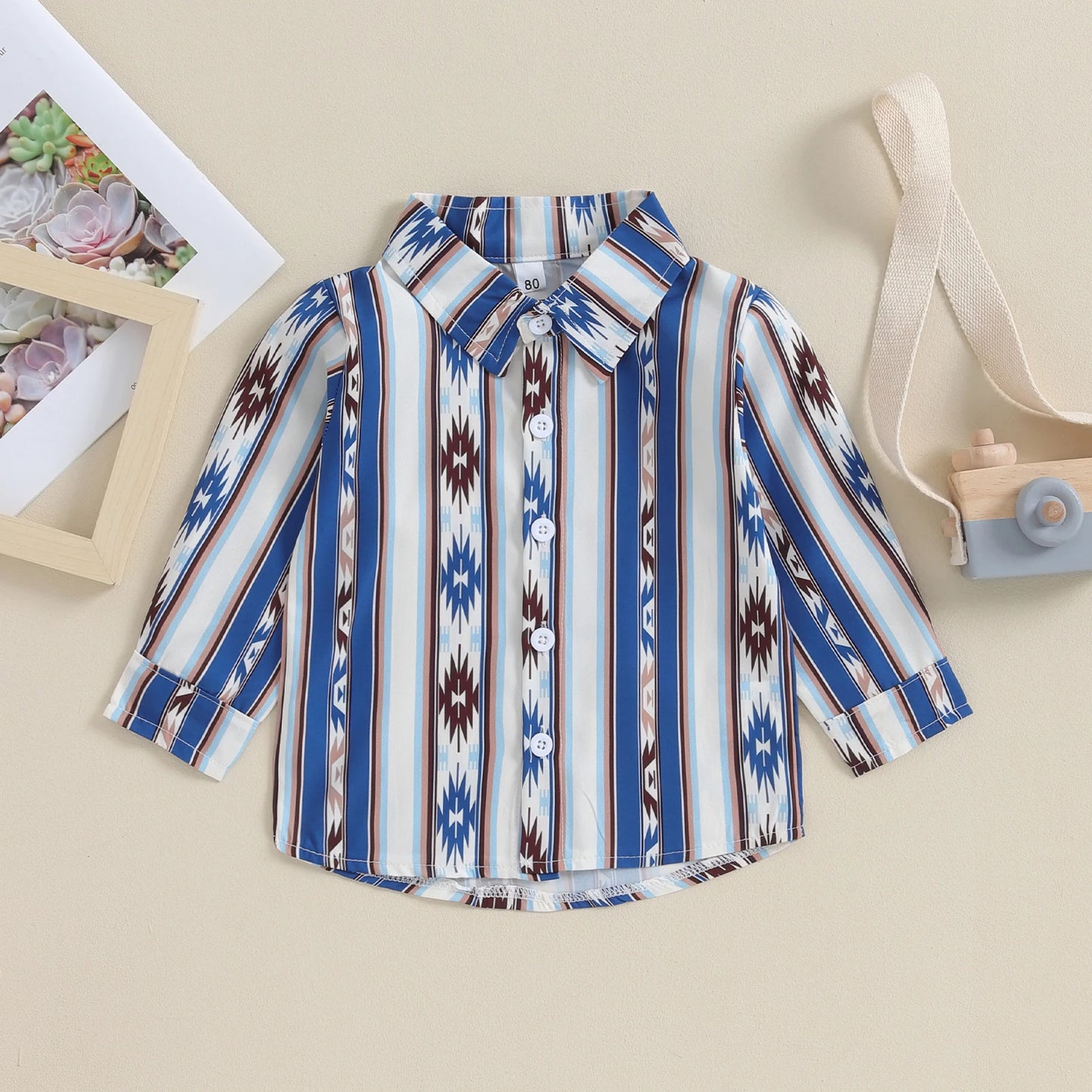 Toddler Boys Western Print Button-Down Shirt