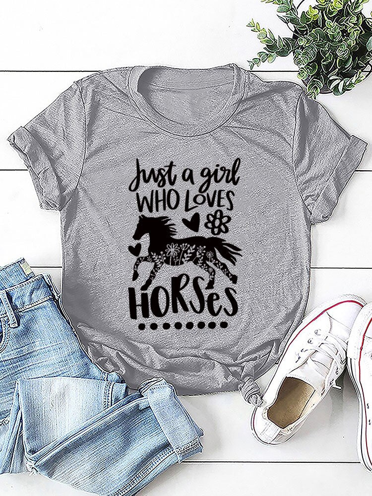 Just A Girl Who Loves Horses - Womens T-Shirt