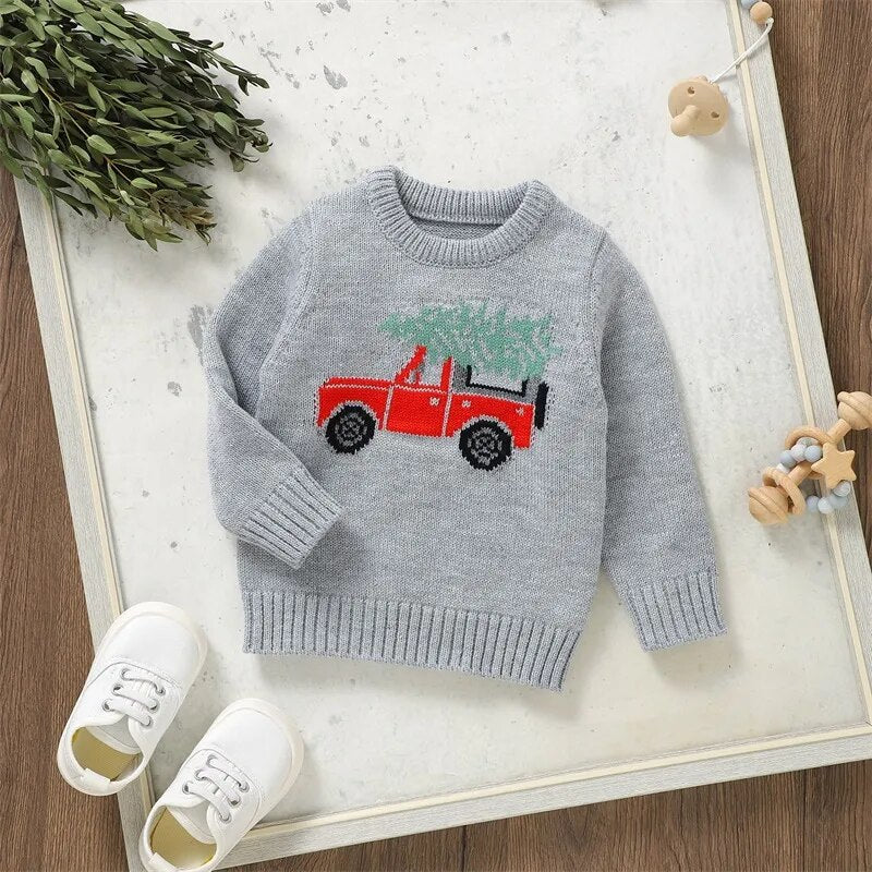 Little Red Truck Christmas Sweater Baby