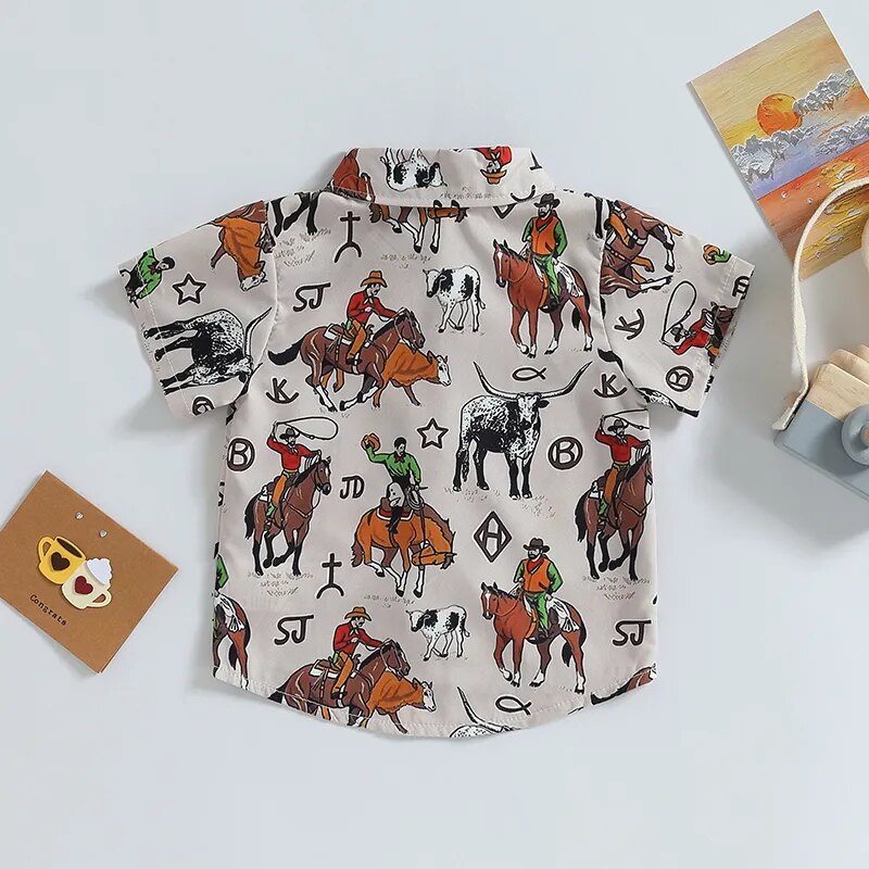 Western Button Up Baby Toddler Shirt