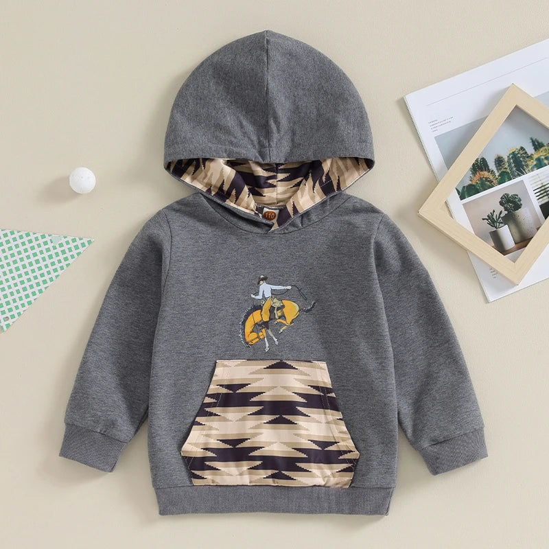 Kids Western Print Hoodies