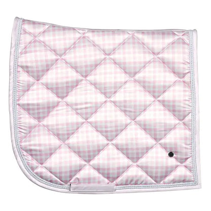 Dapplebay Gingham Dressage Saddle Pad-Pink/White