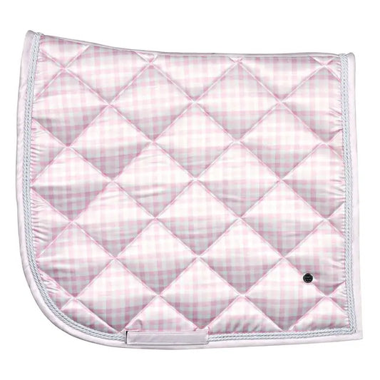 Dapplebay Gingham Dressage Saddle Pad-Pink/White
