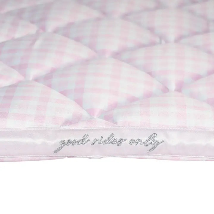 Dapplebay Gingham Jump Saddle Pad-Pink/White